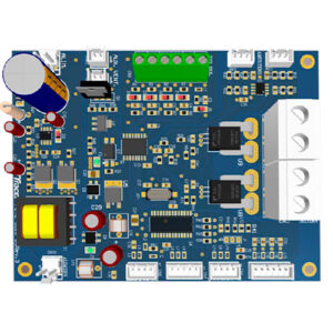 Roteamento/Placa do projeto do circuito eletrônico com componentes no software CAD do circuito eletrônico
